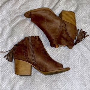 Open Toed Heeled Booties